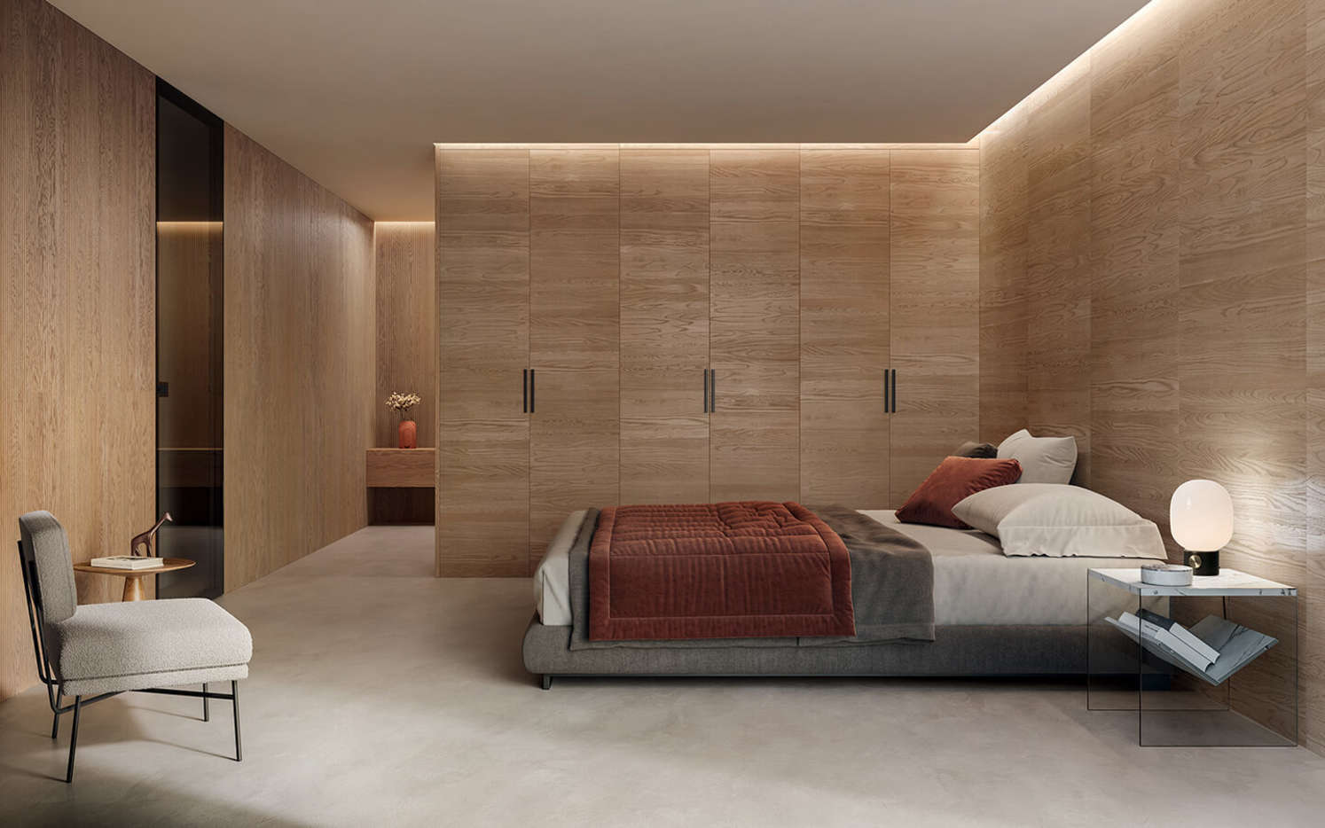 Garofoli armadio rovere porta filomuro camera da letto